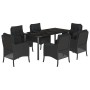 Set de comedor de jardín 7 pzas y cojines ratán sintético negro von , Gartensets - Ref: Foro24-3211931, Preis: 721,16 €, Raba...