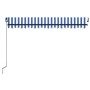 Manual retractable awning with blue and white LED 400x350 cm by vidaXL, Awnings - Ref: Foro24-3069181, Price: 389,34 €, Disco...
