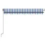 Manual retractable awning with blue and white LED 400x350 cm by vidaXL, Awnings - Ref: Foro24-3069181, Price: 415,11 €, Disco...