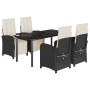 Set de muebles jardín 5 pzas con cojines ratán sintético negro by , Garden sets - Ref: Foro24-3212524, Price: 698,34 €, Disco...