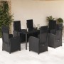 Set de comedor de jardín 7 pzas y cojines ratán sintético negro von , Gartensets - Ref: Foro24-3212539, Preis: 834,22 €, Raba...