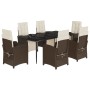 Set comedor de jardín 7 pzas con cojines ratán sintético marrón von , Gartensets - Ref: Foro24-3212547, Preis: 1,00 €, Rabatt: %