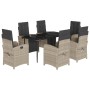 Set comedor jardín 7 pzas y cojines ratán sintético gris claro by , Garden sets - Ref: Foro24-3212603, Price: 1,00 €, Discoun...