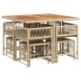 Set comedor de jardín 9 pzas con cojines ratán sintético beige by , Garden sets - Ref: Foro24-3211504, Price: 391,14 €, Disco...