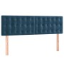 Cama box spring con colchón terciopelo azul oscuro 140x200 cm