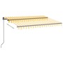 Manual retractable awning with yellow and white LED 350x250 cm by vidaXL, Awnings - Ref: Foro24-3069083, Price: 399,45 €, Dis...