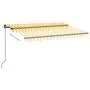 Manual retractable awning with yellow and white LED 350x250 cm by vidaXL, Awnings - Ref: Foro24-3069083, Price: 430,91 €, Dis...