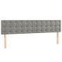 Cama box spring con colchón terciopelo gris claro 160x200 cm