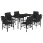 Set de comedor de jardín 7 pzas y cojines ratán sintético negro von , Gartensets - Ref: Foro24-3212107, Preis: 672,18 €, Raba...