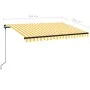 Manual retractable awning with yellow and white LED 350x250 cm by vidaXL, Awnings - Ref: Foro24-3069083, Price: 430,91 €, Dis...