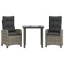 Set comedor de jardín 3 piezas con cojines ratán sintético gris von , Gartensets - Ref: Foro24-3212792, Preis: 325,55 €, Raba...