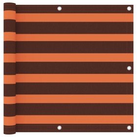 Toldo para balcón tela oxford naranja y marrón 90x600 cm