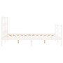Weißer Massivholzbettrahmen mit Kopfteil 140x190 cm von vidaXL, Betten und Lattenroste - Ref: Foro24-3194812, Preis: 132,35 €...