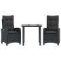 Set comedor de jardín 3 pzas con cojines ratán sintético negro by , Garden sets - Ref: Foro24-3212752, Price: 333,83 €, Disco...