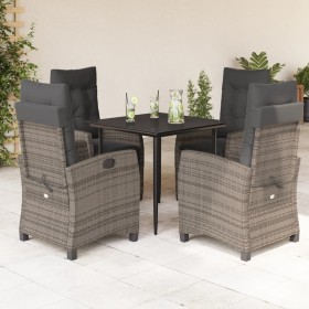 Set comedor de jardín 5 piezas con cojines ratán sintético gris by , Garden sets - Ref: Foro24-3212784, Price: 599,02 €, Disc...