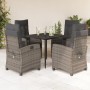 Set comedor de jardín 5 piezas con cojines ratán sintético gris by , Garden sets - Ref: Foro24-3212784, Price: 599,40 €, Disc...