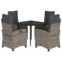 Set comedor de jardín 5 piezas con cojines ratán sintético gris by , Garden sets - Ref: Foro24-3212784, Price: 599,40 €, Disc...