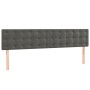 Cama box spring con colchón terciopelo gris oscuro 160x200 cm