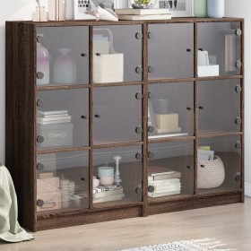 Estantería con puertas madera marrón roble 136x37x109 cm von , Sideboards - Ref: Foro24-3206516, Preis: 237,87 €, Rabatt: %