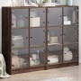 Estantería con puertas madera marrón roble 136x37x109 cm by , Sideboards - Ref: Foro24-3206516, Price: 240,97 €, Discount: %