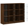Estantería con puertas madera marrón roble 136x37x109 cm by , Sideboards - Ref: Foro24-3206516, Price: 240,97 €, Discount: %
