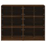 Estantería con puertas madera marrón roble 136x37x109 cm by , Sideboards - Ref: Foro24-3206516, Price: 240,97 €, Discount: %