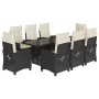 Set de comedor de jardín 9 pzas y cojines ratán sintético negro by , Garden sets - Ref: Foro24-3212681, Price: 1,00 €, Discou...