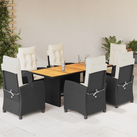 Set de comedor de jardín 7 pzas y cojines ratán sintético negro von , Gartensets - Ref: Foro24-3212704, Preis: 834,75 €, Raba...