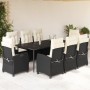 Set de comedor de jardín 9 pzas y cojines ratán sintético negro by , Garden sets - Ref: Foro24-3212731, Price: 1,00 €, Discou...
