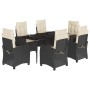 Set de comedor de jardín 7 pzas y cojines ratán sintético negro de , Conjuntos de jardín - Ref: Foro24-3212727, Precio: 777,23 €