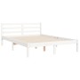 Weißer Massivholzbettrahmen mit Kopfteil 140x190 cm von vidaXL, Betten und Lattenroste - Ref: Foro24-3194812, Preis: 132,35 €...