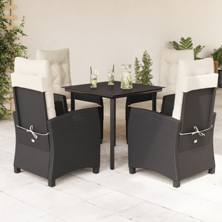Set de muebles jardín 5 pzas con cojines ratán sintético negro by , Garden sets - Ref: Foro24-3212733, Price: 525,84 €, Disco...