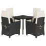 Set de muebles jardín 5 pzas con cojines ratán sintético negro by , Garden sets - Ref: Foro24-3212733, Price: 525,84 €, Disco...