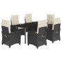 Set de comedor de jardín 7 pzas y cojines ratán sintético negro by , Garden sets - Ref: Foro24-3212738, Price: 799,23 €, Disc...