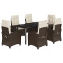 Set comedor de jardín 7 pzas con cojines ratán sintético marrón by , Garden sets - Ref: Foro24-3212778, Price: 879,74 €, Disc...