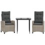 Set comedor de jardín 3 pzas cojines ratán sintético gris claro by , Garden sets - Ref: Foro24-3212842, Price: 321,67 €, Disc...