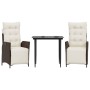Set comedor de jardín 3 piezas y cojines ratán sintético marrón von , Gartensets - Ref: Foro24-3213406, Preis: 385,82 €, Raba...