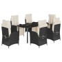 Set de comedor de jardín 7 pzas y cojines ratán sintético negro von , Gartensets - Ref: Foro24-3213389, Preis: 932,26 €, Raba...