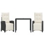 Set comedor de jardín 3 pzas con cojines ratán sintético negro de , Conjuntos de jardín - Ref: Foro24-3212882, Precio: 333,75...