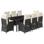 Set de comedor de jardín 9 pzas y cojines ratán sintético negro by , Garden sets - Ref: Foro24-3213065, Price: 1,00 €, Discou...