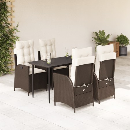 Set comedor de jardín 5 piezas y cojines ratán sintético marrón von , Gartensets - Ref: Foro24-3213197, Preis: 621,29 €, Raba...