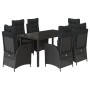 Set de comedor de jardín 7 pzas y cojines ratán sintético negro by , Garden sets - Ref: Foro24-3213071, Price: 812,64 €, Disc...