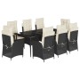 Set de comedor de jardín 9 pzas y cojines ratán sintético negro von , Gartensets - Ref: Foro24-3213162, Preis: 1,00 €, Rabatt: %