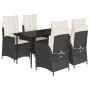 Set de muebles jardín 5 pzas con cojines ratán sintético negro by , Garden sets - Ref: Foro24-3213157, Price: 554,81 €, Disco...