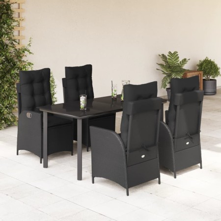 Set de muebles jardín 5 pzas con cojines ratán sintético negro by , Garden sets - Ref: Foro24-3213188, Price: 580,17 €, Disco...