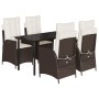 Set comedor de jardín 5 piezas y cojines ratán sintético marrón von , Gartensets - Ref: Foro24-3213207, Preis: 629,61 €, Raba...
