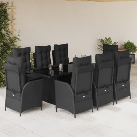 Set de comedor de jardín 9 pzas y cojines ratán sintético negro von , Gartensets - Ref: Foro24-3213117, Preis: 1,00 €, Rabatt: %