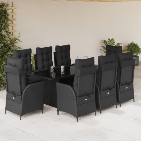 Set de comedor de jardín 9 pzas y cojines ratán sintético negro von , Gartensets - Ref: Foro24-3213117, Preis: 1,00 €, Rabatt: %