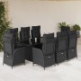 Set de comedor de jardín 9 pzas y cojines ratán sintético negro von , Gartensets - Ref: Foro24-3213117, Preis: 1,00 €, Rabatt: %