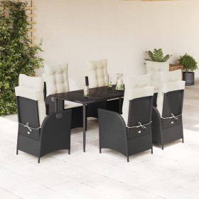 Set de comedor de jardín 7 pzas y cojines ratán sintético negro von , Gartensets - Ref: Foro24-3213160, Preis: 917,66 €, Raba...